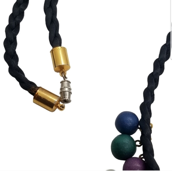 VINTAGE CLAY HEART PENDANTS & BEADS CORD STYLE NECKLACE - Picture 6 of 6